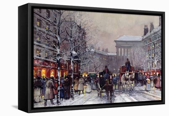 A Parisian Winter Scene-Eugene Galien-Laloue-Framed Premier Image Canvas