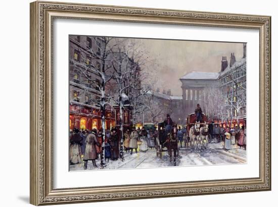 A Parisian Winter Scene-Eugene Galien-Laloue-Framed Giclee Print