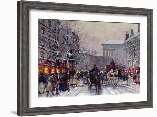 A Parisian Winter Scene-Eugene Galien-Laloue-Framed Giclee Print