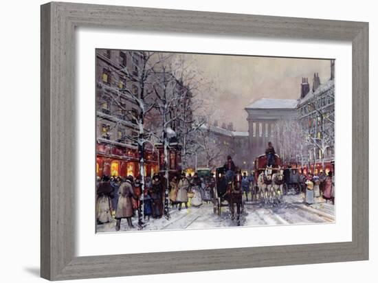 A Parisian Winter Scene-Eugene Galien-Laloue-Framed Giclee Print