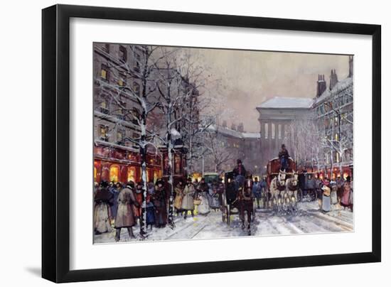 A Parisian Winter Scene-Eugene Galien-Laloue-Framed Giclee Print