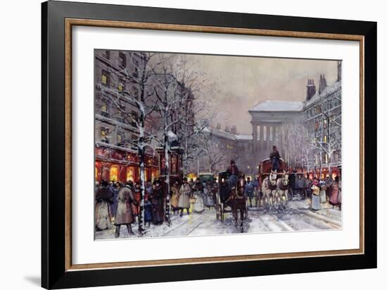 A Parisian Winter Scene-Eugene Galien-Laloue-Framed Giclee Print