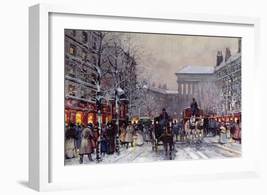 A Parisian Winter Scene-Eugene Galien-Laloue-Framed Giclee Print