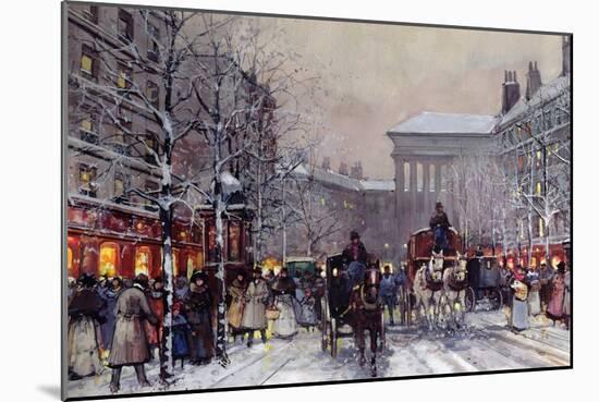 A Parisian Winter Scene-Eugene Galien-Laloue-Mounted Giclee Print