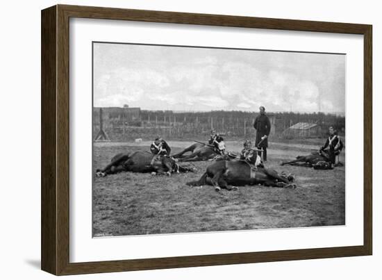 A Party of the 4th (Queen's Ow) Hussars Skirmishing Dismounted, 1896-Gregory & Co-Framed Giclee Print