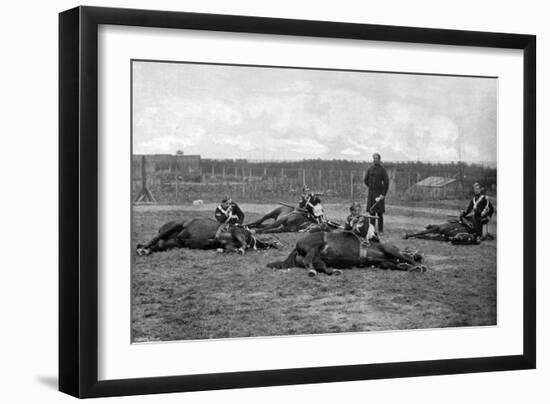 A Party of the 4th (Queen's Ow) Hussars Skirmishing Dismounted, 1896-Gregory & Co-Framed Giclee Print