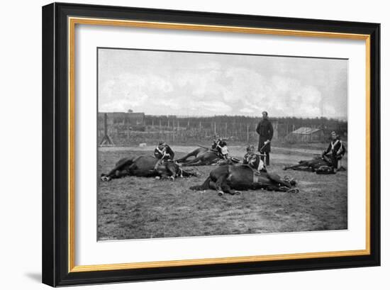 A Party of the 4th (Queen's Ow) Hussars Skirmishing Dismounted, 1896-Gregory & Co-Framed Giclee Print