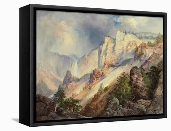 A Passing Shower in the Yellowstone Canyon, 1903 (Oil on Canvas)-Thomas Moran-Framed Premier Image Canvas