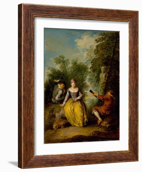 A Pastoral Concert, C.1725 (Oil on Panel)-Jean-Baptiste Joseph Pater-Framed Giclee Print