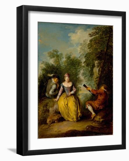 A Pastoral Concert, C.1725 (Oil on Panel)-Jean-Baptiste Joseph Pater-Framed Giclee Print