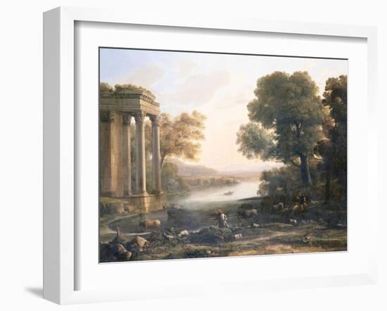 A Pastoral Landscape with Ruined Temple, C.1638-Claude Lorraine-Framed Giclee Print