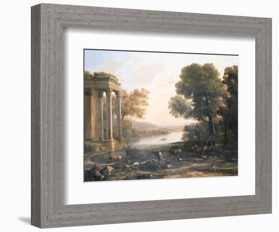 A Pastoral Landscape with Ruined Temple, C.1638-Claude Lorraine-Framed Giclee Print