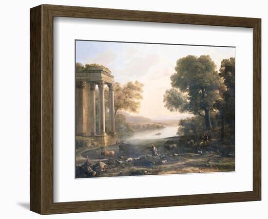 A Pastoral Landscape with Ruined Temple, C.1638-Claude Lorraine-Framed Giclee Print