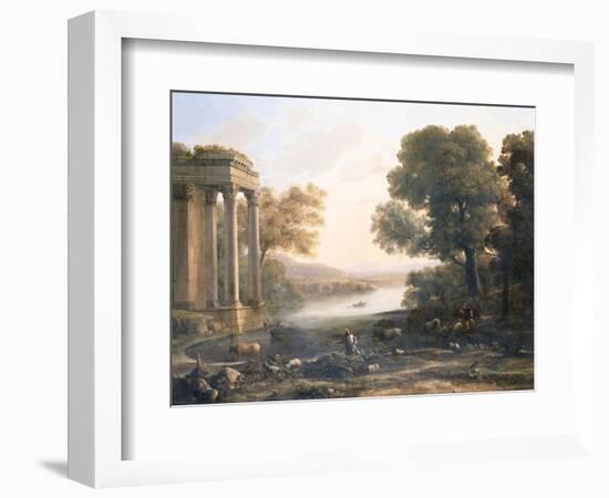 A Pastoral Landscape with Ruined Temple, C.1638-Claude Lorraine-Framed Giclee Print