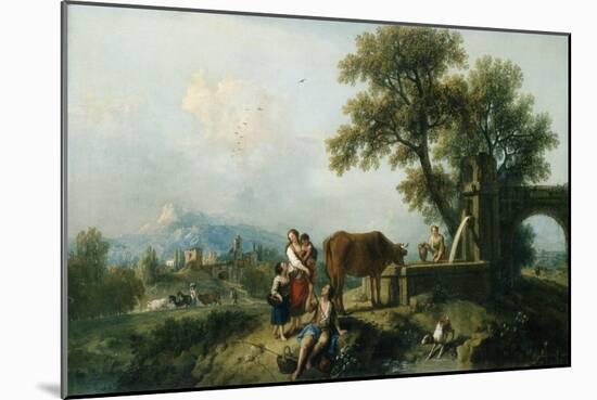 A Pastoral Scene with Cowherds, C.1750-Francesco Zuccarelli-Mounted Giclee Print