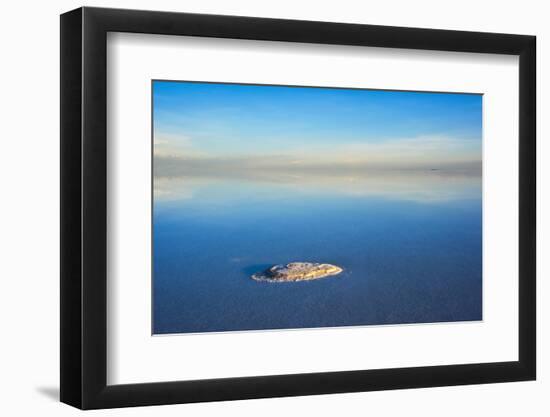 A patch of salt on the salt flat covered with water, Salar de Uyuni, Potosi Department, Bolivia.-Keren Su-Framed Photographic Print