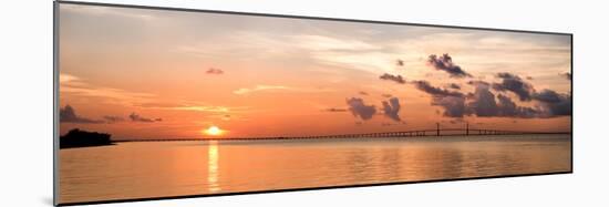 A Peaceful Sunrise Scene of the Tampa Bay and Skyway Bridge in Florida-Sheila Haddad-Mounted Photographic Print