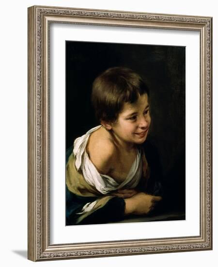 A Peasant Boy Leaning on a Sill, 1670-1680-Bartolome Esteban Murillo-Framed Giclee Print