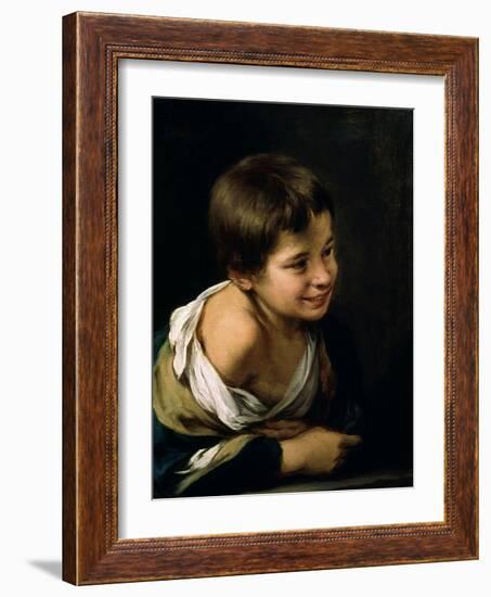 A Peasant Boy Leaning on a Sill, 1670-1680-Bartolome Esteban Murillo-Framed Giclee Print