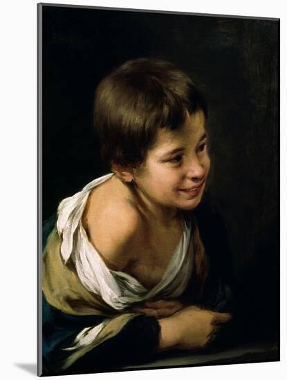 A Peasant Boy Leaning on a Sill, 1670-1680-Bartolome Esteban Murillo-Mounted Giclee Print