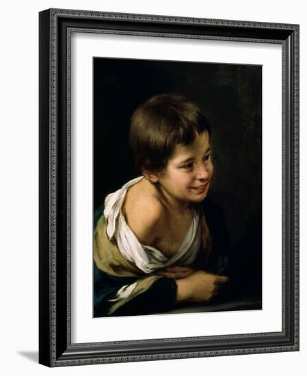 A Peasant Boy Leaning on a Sill, 1670-1680-Bartolome Esteban Murillo-Framed Giclee Print