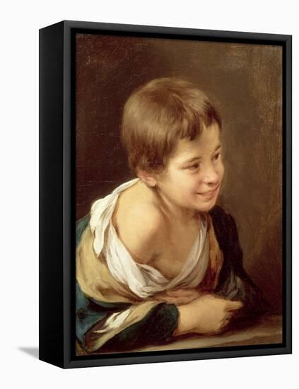 A Peasant Boy Leaning on a Sill, 1670-80-Bartolome Esteban Murillo-Framed Premier Image Canvas