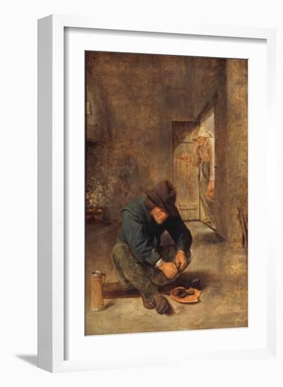 A Peasant eating Mussels in an Interior-Adraen Brouwer-Framed Giclee Print