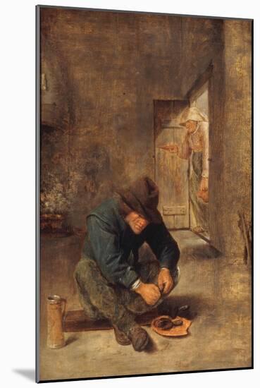 A Peasant eating Mussels in an Interior-Adraen Brouwer-Mounted Giclee Print