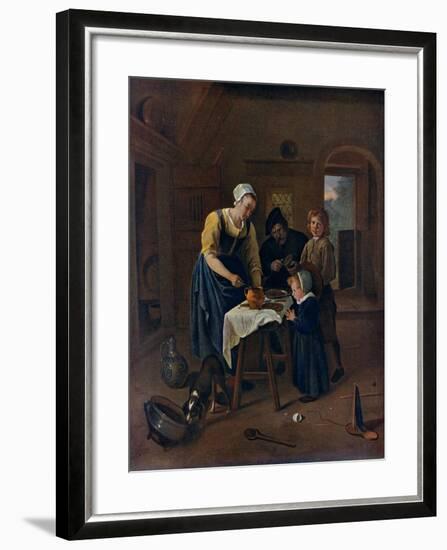 A Peasant Family at Meal-Time ('Grace before Meat), C1665-Jan Steen-Framed Giclee Print
