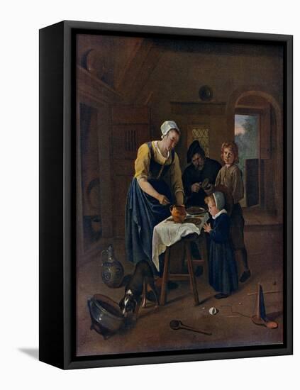 A Peasant Family at Meal-Time ('Grace before Meat), C1665-Jan Steen-Framed Premier Image Canvas