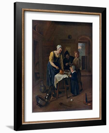 A Peasant Family at Meal-Time ('Grace before Meat), C1665-Jan Steen-Framed Giclee Print