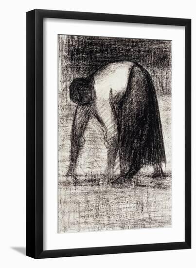 A Peasant Woman with Hands in the Ground-Georges Seurat-Framed Giclee Print