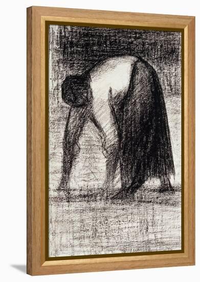 A Peasant Woman with Hands in the Ground-Georges Seurat-Framed Premier Image Canvas