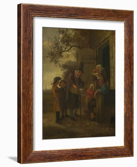 A Pedlar Selling Spectacles Outside a Cottage, C. 1653-Jan Havicksz Steen-Framed Giclee Print