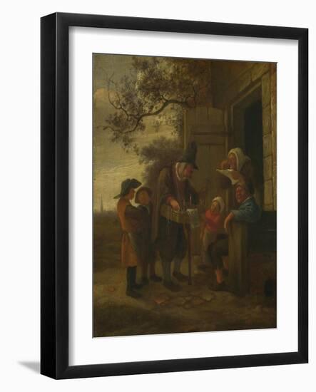 A Pedlar Selling Spectacles Outside a Cottage, C. 1653-Jan Havicksz Steen-Framed Giclee Print