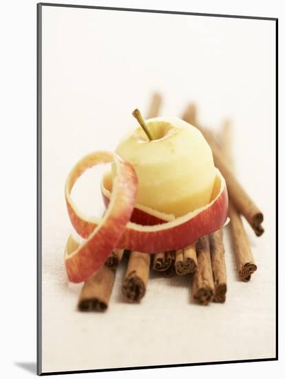 A Peeled Apple on Cinnamon Sticks-Marc O^ Finley-Mounted Photographic Print