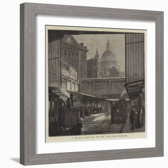 A Peep at St Paul's and The Times Office from Underground-null-Framed Giclee Print