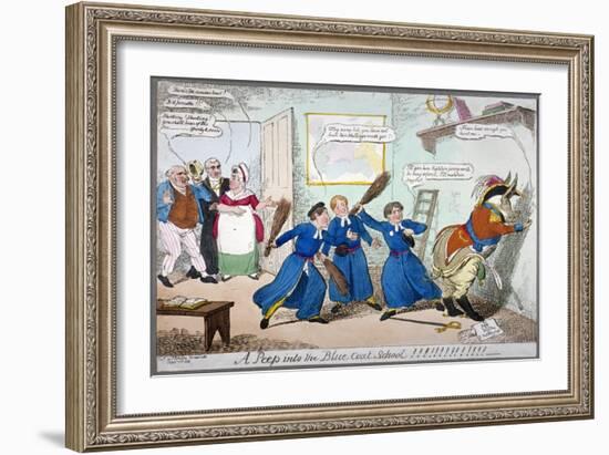 A Peep into the Blue Coat School!!!!!!!!!, 1815-George Cruikshank-Framed Giclee Print