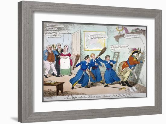 A Peep into the Blue Coat School!!!!!!!!!, 1815-George Cruikshank-Framed Giclee Print