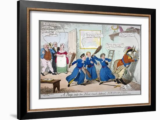 A Peep into the Blue Coat School!!!!!!!!!, 1815-George Cruikshank-Framed Giclee Print
