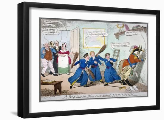 A Peep into the Blue Coat School!!!!!!!!!, 1815-George Cruikshank-Framed Giclee Print