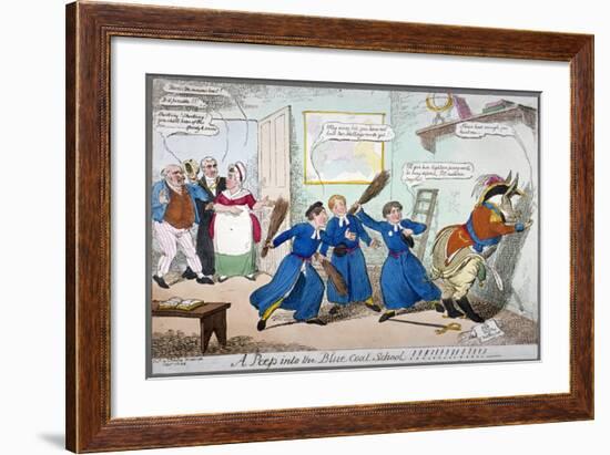 A Peep into the Blue Coat School!!!!!!!!!, 1815-George Cruikshank-Framed Giclee Print