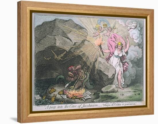 A Peep into the Cave of Jacobinism-James Gillray-Framed Premier Image Canvas