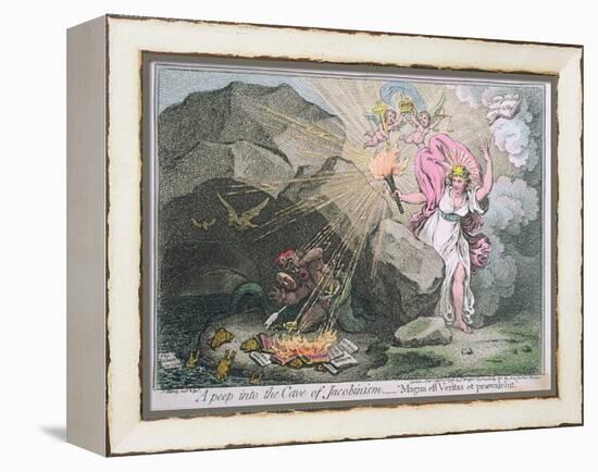 A Peep into the Cave of Jacobinism-James Gillray-Framed Premier Image Canvas