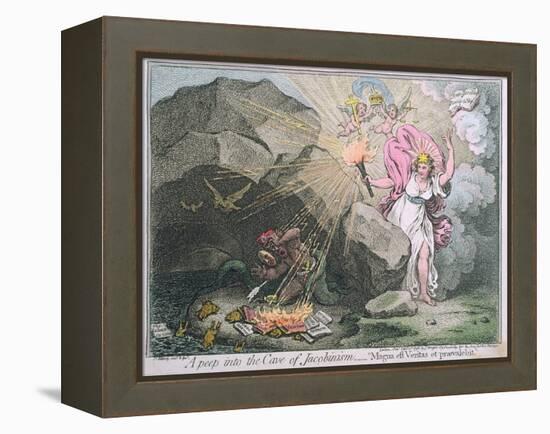 A Peep into the Cave of Jacobinism-James Gillray-Framed Premier Image Canvas