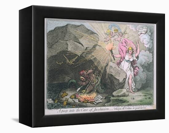 A Peep into the Cave of Jacobinism-James Gillray-Framed Premier Image Canvas