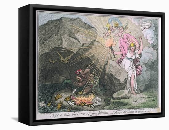 A Peep into the Cave of Jacobinism-James Gillray-Framed Premier Image Canvas