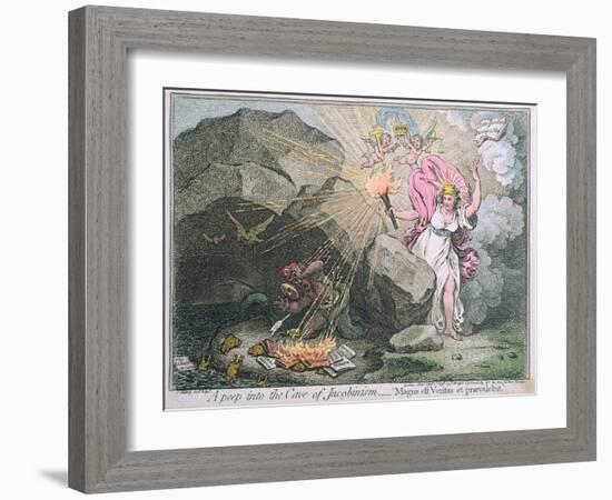 A Peep into the Cave of Jacobinism-James Gillray-Framed Giclee Print