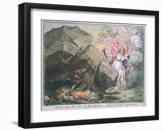 A Peep into the Cave of Jacobinism-James Gillray-Framed Giclee Print