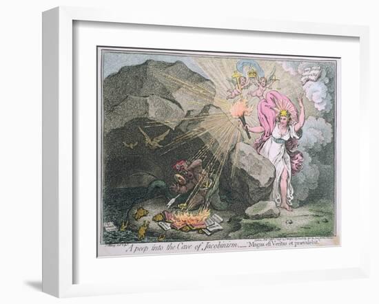 A Peep into the Cave of Jacobinism-James Gillray-Framed Giclee Print